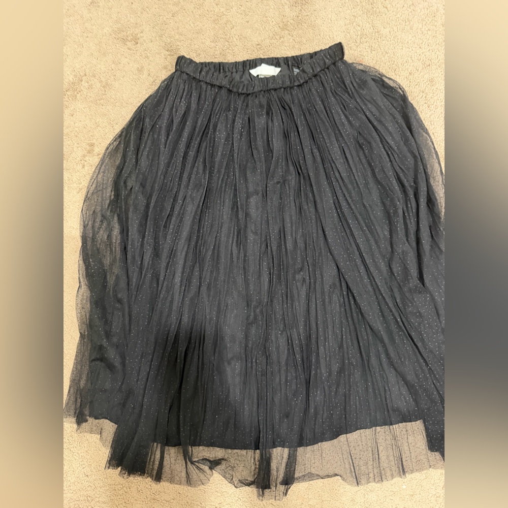 H&M Black Pleated sparkle Skirt